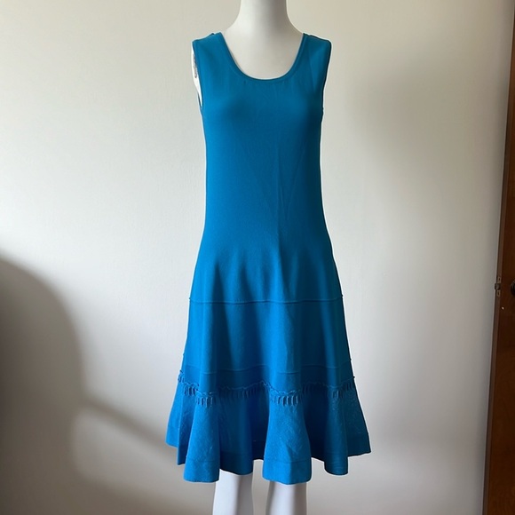 D Exterior Made in Italy Midi Stretch Viscose blend Dress Size M - Picture 2 of 10